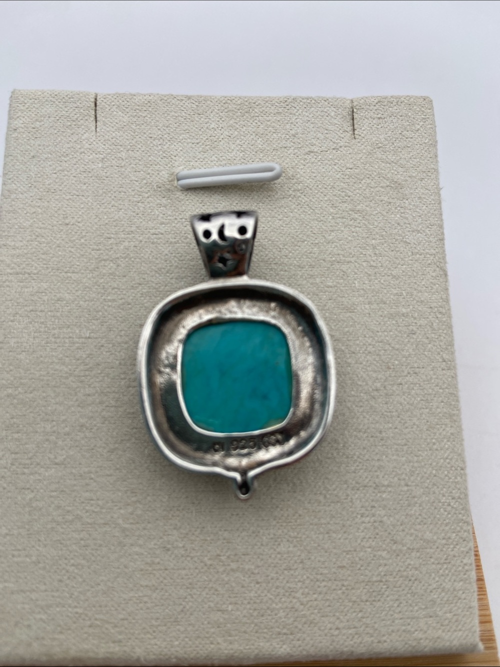 GSJ Gold Stone Jewelry Sterling Silver 925 Tyrone Turquoise Pendant Vintage - Picture 4 of 7